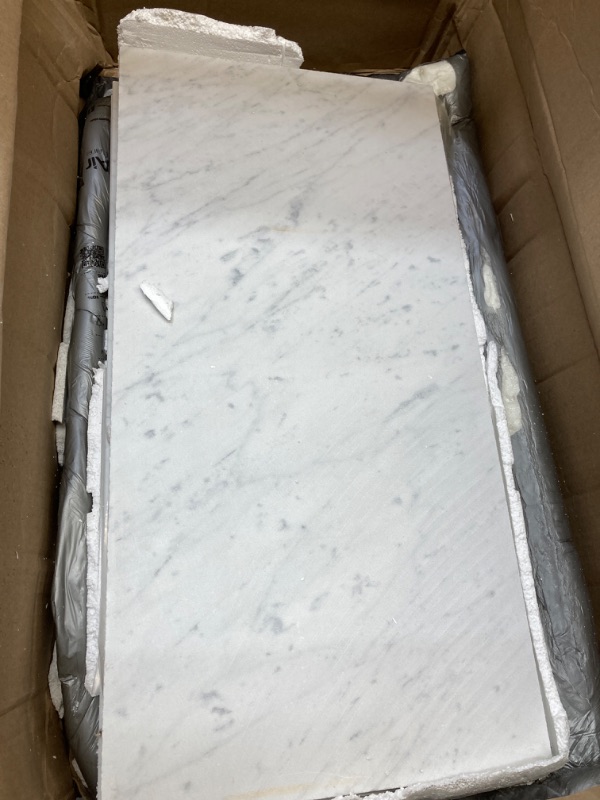 Photo 2 of Carrara White 12 in. x 24 in. Polished Marble Floor and Wall Tile (10 sq. ft./Case)