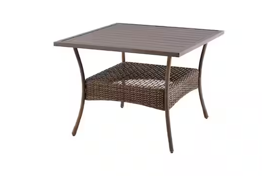 Photo 1 of Beacon Park Brown Steel Outdoor Patio High Coffee Dining Table