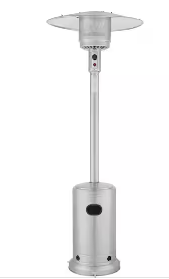 Photo 1 of 48000 BTU Stainless Steel Propane Standing Patio Heater with Wheels