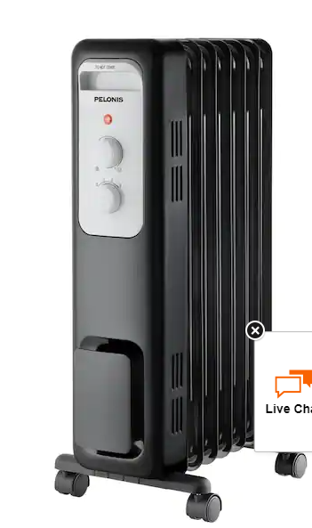 Photo 1 of 1,500-Watt Oil-Filled Radiant Electric Space Heater with Thermostat