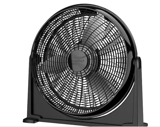 Photo 2 of 20 in. 3 Speeds Floor Fan in Black with 90 Degrees Tilt Adjustment, Built-In Carry Handle, Wall Mountable