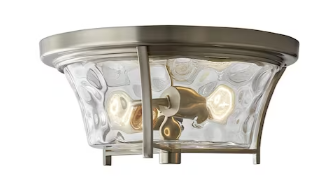 Photo 2 of allen + roth Latchbury 1-Light 14.02-in Brushed Nickel Flush Mount Light