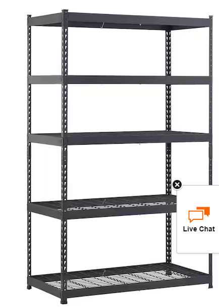 Photo 2 of 5-Tier Heavy Duty Boltless Steel Garage Storage Shelving Unit in Black (48 in. W x 78 in. H x 24 in. D)