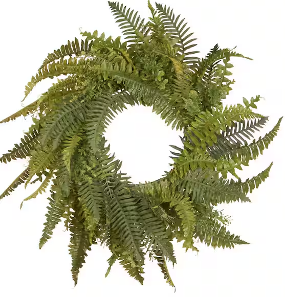 Photo 1 of 35 in. Artificial Dia Fern Wreath