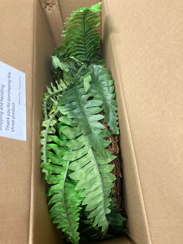 Photo 2 of 35 in. Artificial Dia Fern Wreath