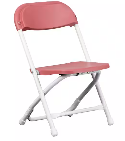 Photo 1 of Kids Burgundy Plastic Folding Chair