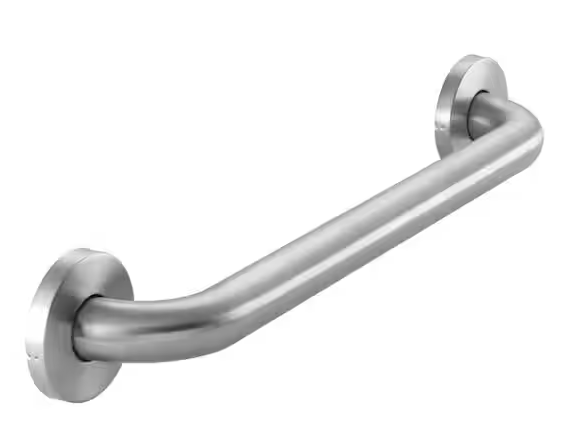 Photo 1 of 18 in. L x 3.1 in. ADA Compliant Grab Bar in Brushed Stainless Steel