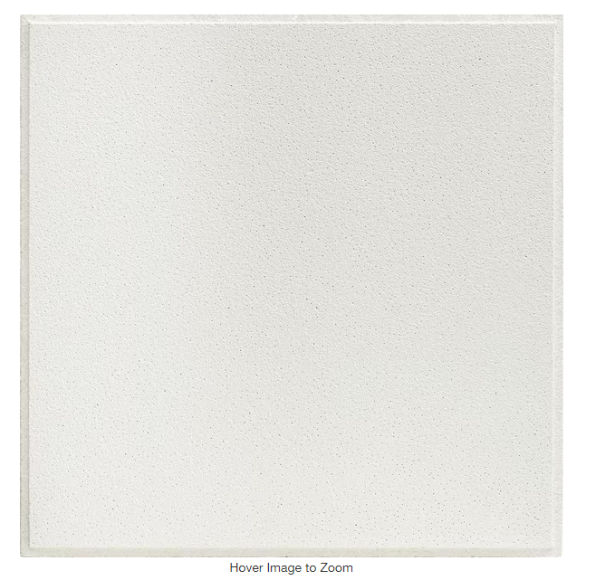 Photo 1 of 2 ft. x 2 ft. Olympia Micro White Shadowline Tapered Edge Lay-In Ceiling Tile, case of 16 (64 sq. ft.)