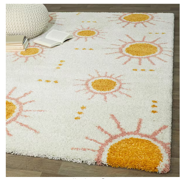 Photo 1 of Sun Spot Cream 5 ft. x 7 ft. Kids Area Rug