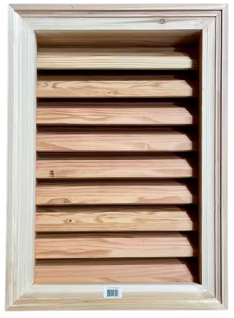 Photo 1 of 12 in. x 24 in. Rectangular Unfinished Red Cedar Wood Built-In Screen Gable Vent
