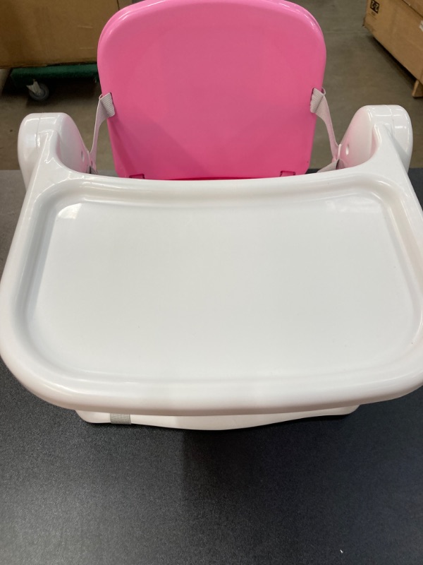 Photo 3 of FLIPPA Baby Booster Seat for Dining Table, Folding Portable Booster Chair for Toddlers Eating with Tray and Seat Belt Pink  **NEEDS CLEANING BEFORE USE**