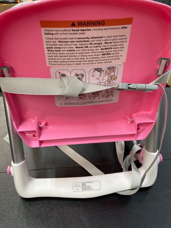 Photo 5 of FLIPPA Baby Booster Seat for Dining Table, Folding Portable Booster Chair for Toddlers Eating with Tray and Seat Belt Pink  **NEEDS CLEANING BEFORE USE**