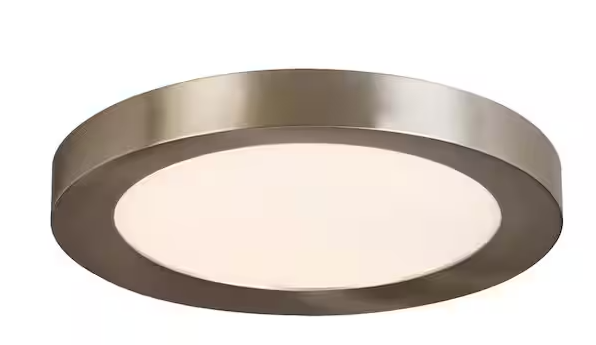 Photo 1 of Calloway 15 in. Brushed Nickel Selectable LED Flush Mount