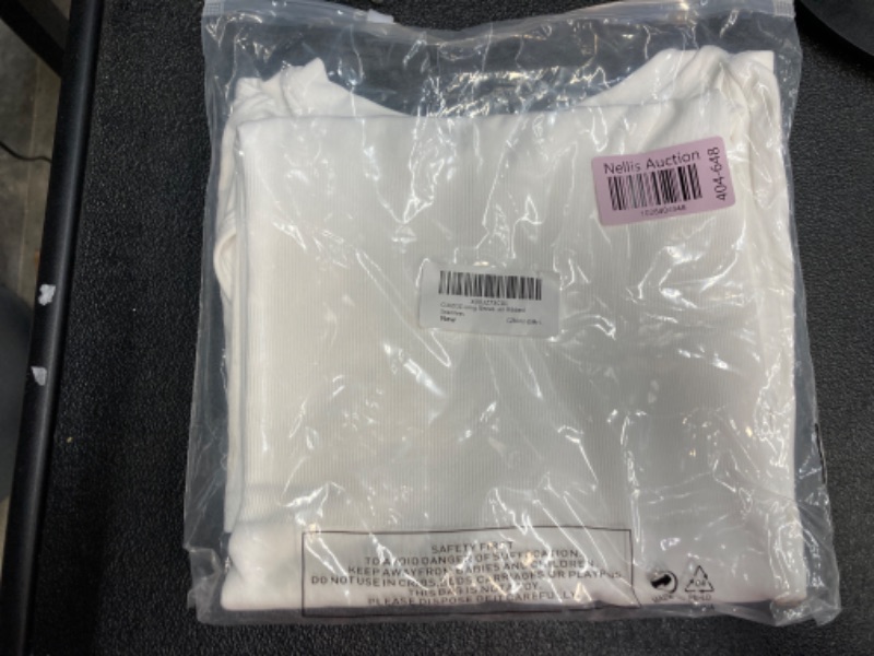 Photo 1 of CLOZOZ Long Sleeve Bodysuit Shapewear Tummy Control V Neck Bodysuits for Women Ribbed Seamless White Large