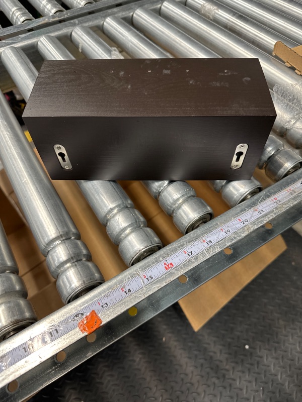 Photo 1 of VIS'V Wall Mounted Mail Key Holder, Small Wooden Key Mail Organizer with 5 Hooks Wall Mount Key Rack with Shelf Key Letter Storage Hanger for Entryway Hallway Doorway - Dark Brown