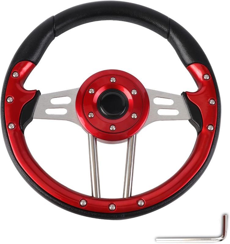 Photo 2 of Racing Style EZGO Steering Wheel Fit EZGO TXT&RXV Yamaha Universal Golf Cart Steering Wheel Club Car DS and Club Car Precedent