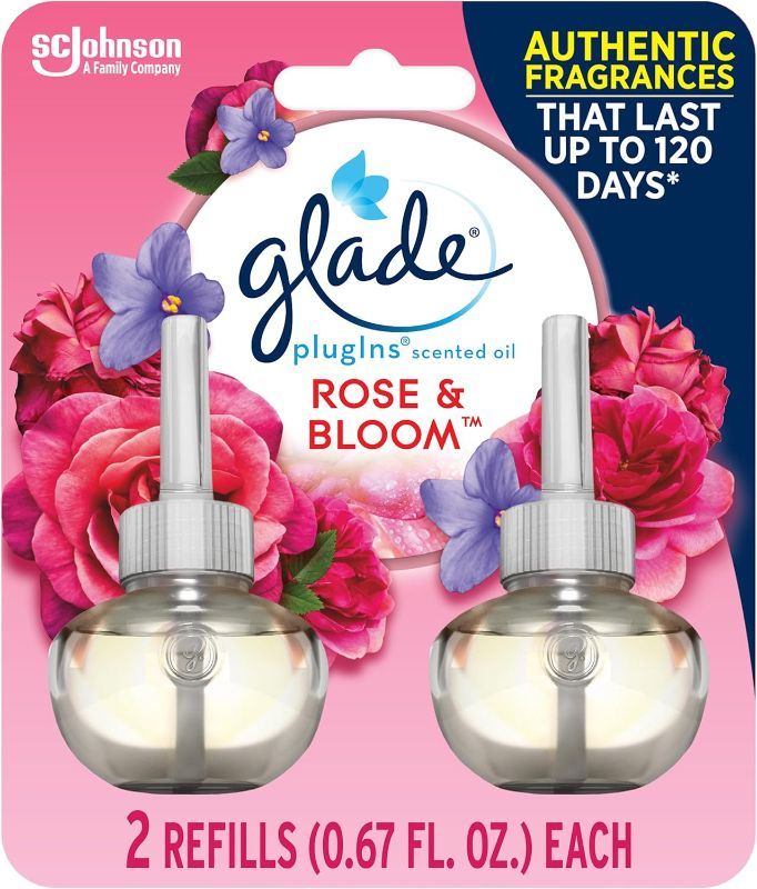 Photo 1 of Glade PlugIns Refills Air Freshener, Scented and Essential Oils for Home and Bathroom, Rose & Bloom