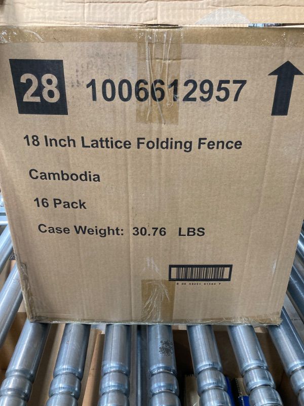 Photo 3 of 18 in. Lattice Black Folding Metal Garden Fence
*****(16 PACK)*****