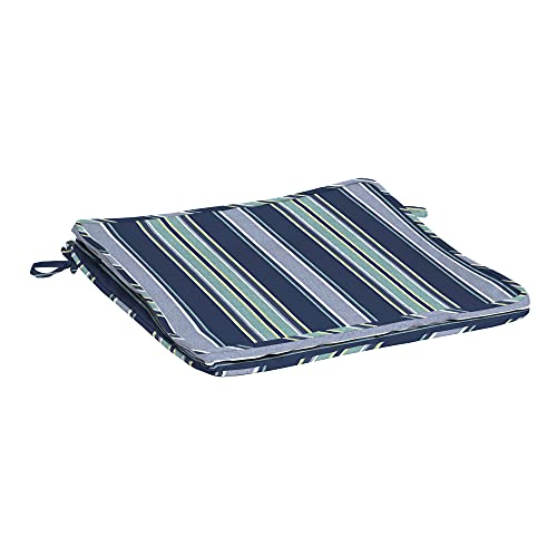Photo 1 of Arden Selections ProFoam 20 X 20 in Outdoor Dining Seat Cushion Cover Sapphire Aurora Blue Stripe