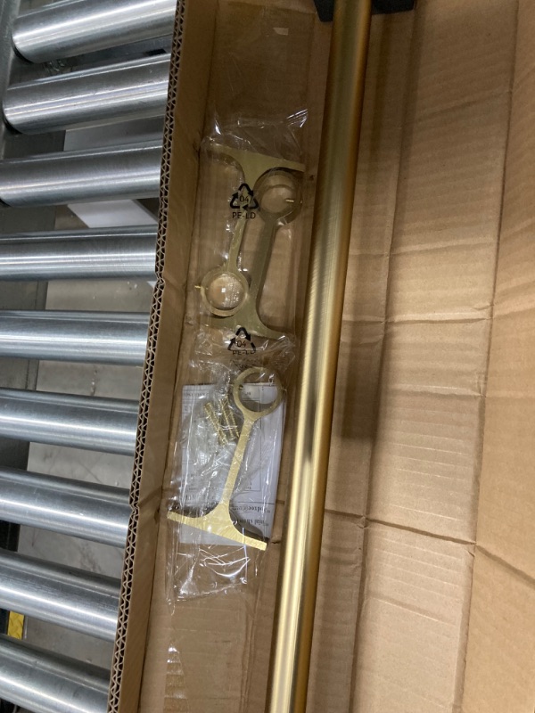 Photo 3 of 1Inch Single Curtain Rods, Decorative Drapery Rods Adjustable 48-84IN Length, With Horn Finials, Wall Mount and Ceiling Mount, Warm Gold Warm Gold 48-84"