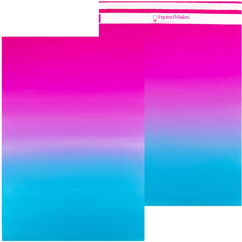 Photo 1 of *** BUNDLE X 5 *** Inspired Mailers - Large Poly Mailers 14.5 x 19-20 Pack - Vibrant Ombre - Large Shipping Bags for Clothing - Large Mailing Envelopes - Shipping Envelopes - Mailers Poly Bags 14.5x19" - 20 Pack Vibrant Ombre