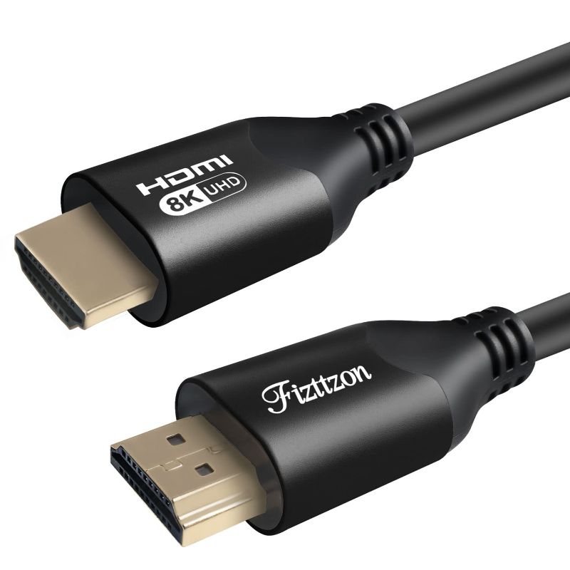 Photo 1 of *** BUNDLE X 2 *** Fizttzon 8K HDMI Cable(10 Feet) HDMI 2.1 Cable Support 8K/60Hz,4K/120Hz,HDCP 2.3/2.2,eARC,48Gbps Transfer-Blcak 10FT Black