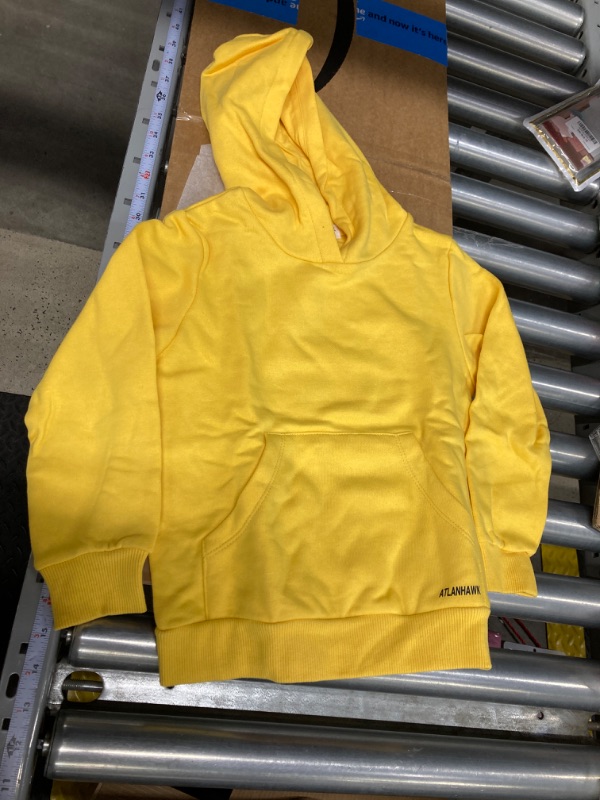 Photo 1 of Kids Fashion Fleece Hoodie Pull on Sweatshirts Novelty Hooded Sweatshirt for Girls or Boys 3-12Y 9-10 Years Yellow SIZE XS (3-4)