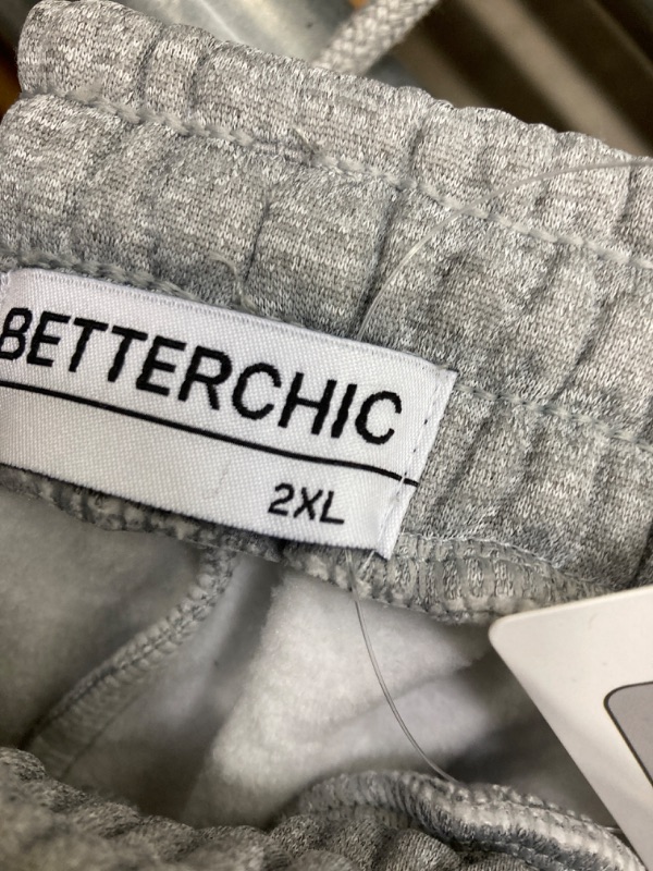 Photo 3 of BETTERCHIC Women’s Sweatpants Antistatic Micro Fleece Sweat Pants with Pockets Straight Leg Sweatpant for Women Size S-2XL XX-Large Grey