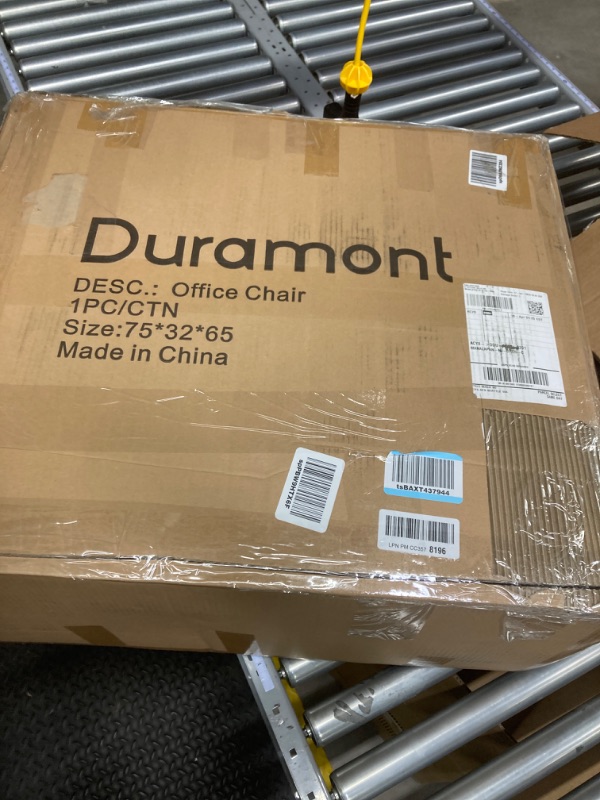 Photo 6 of Duramont Ergonomic Office Chair - Adjustable Desk Chair with Lumbar Support and Rollerblade Wheels - High Back Chairs with Breathable Mesh - Thick Seat Cushion, Head, and Arm Rests - Reclines