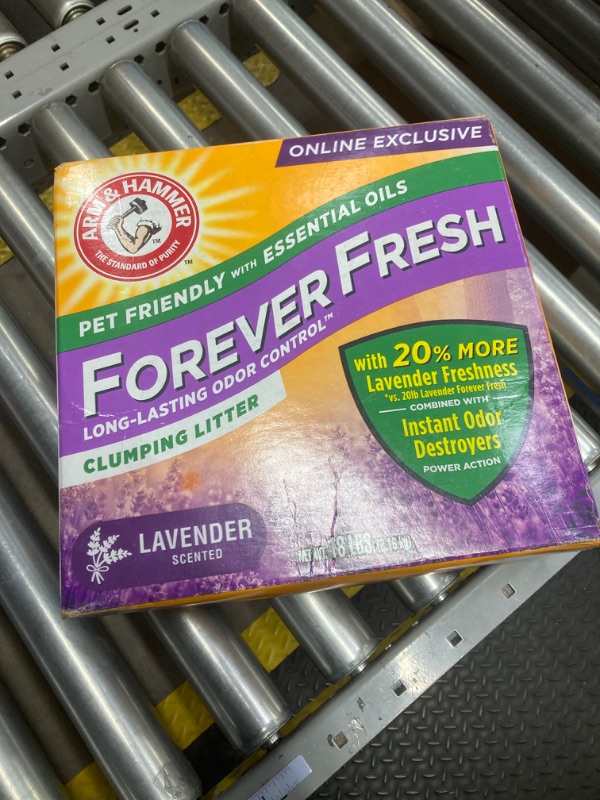 Photo 2 of Arm & Hammer Forever Fresh Clumping Cat Litter Lavender Multicat 18lb with 20% More Lavender Freshness Pet Friendly with Essential Oils