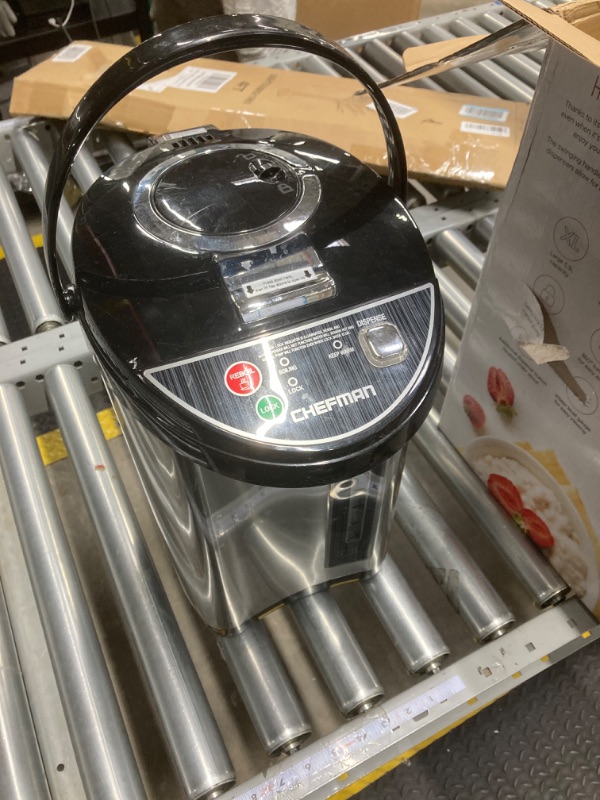 Photo 1 of Chefman Electric Hot Water Pot with Safety Lock Stainless Steel 5.3 Liter
