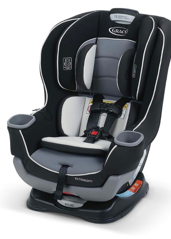 Photo 1 of Graco Extend2Fit 2-in-1 Convertible Car Seat, Gotham in Convertible Child Safety Car Seats by G