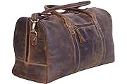 Photo 1 of Leather Duffel Bag for Men Vintage Travel Gym Sports Overnight Weekend Duffle Bag Carry on Luggage by Rustic Town