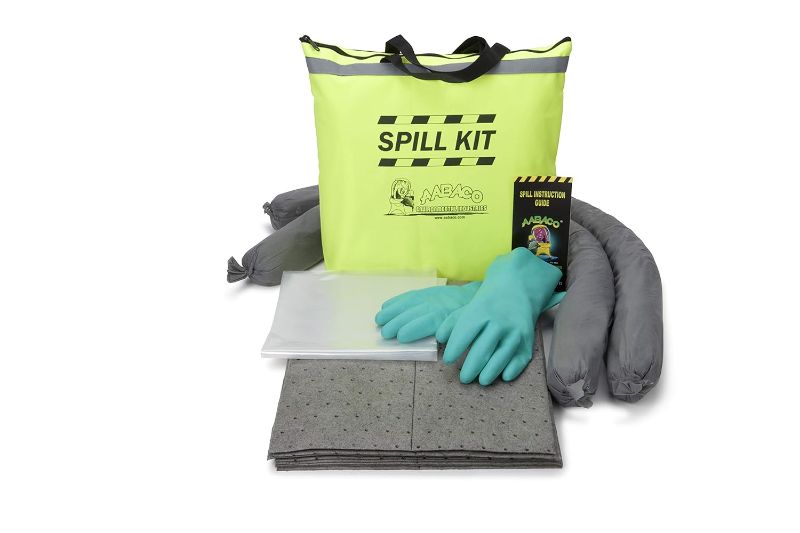 Photo 1 of AABACO Universal Spill KIT – Perfect Spill Kits for Trucks - in Portable High Visibility Yellow Tote Bag –for Spill Response – Chemical Or Oil Containment -1 Kit