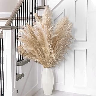 Photo 1 of 10pcs 40'' inch Pampas Grass for Floor Vase - Tall Pampas Grass Tall - Dried Pampas Grass Decor - Natural Beige Dried Pampas Grass Decor Tall - Pompas Floral Grass - Boho Decor - Dried Flower for Vase