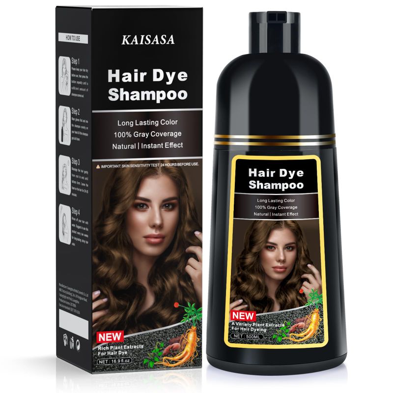 Photo 1 of *** BUNDLE X 2 *** Hair Dye Shampoo for Women&Men, Hair Color Shampoo for Gray Hair Coverage, 3 in 1 Permanent Shampoo for Color Treated Hair, Natural Herbal Ingredients shampoo for Grey Hair Light Brown-16.9 FL OZ