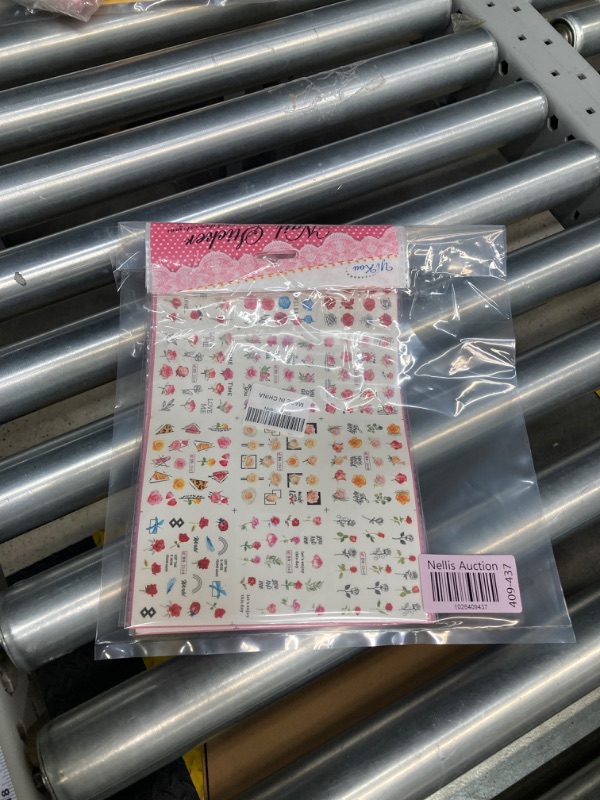 Photo 1 of *** BUNDLE X 3 *** Flower Nail Art Stickers Water Transfer Nail Decals Spring Rose Nail Art Design Self Adhesive Nail Supplies Red Pink Colorful Flower Nail Foil Stickers for Women Manicure Decoration