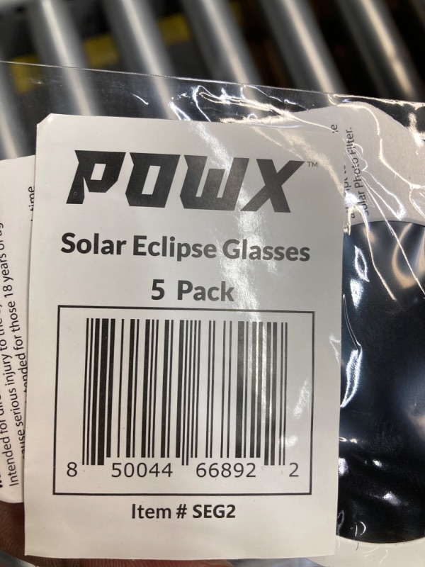 Photo 3 of LUNT SOLAR 5 Pack Premium Eclipse Glasses, AAS Approved 2024 Solar Glasses, CE and ISO Certified, HD Film, Crisp Solar Image
