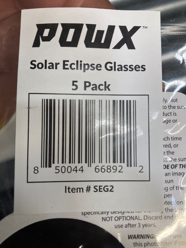 Photo 3 of Solar Eclipse Glasses AAS Approved 2024, (5-Pack) CE/ISO Certified Solar Eclipse Viewing Glasses, Bonus Smartphone Photo Filter
