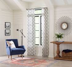 Photo 1 of Allen+Roth Farmhouse Navy 50x84" Rod Pocket Curtain Panels Light Filtering Tilli
