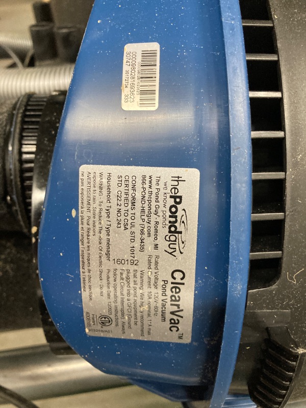 Photo 4 of ***MISSING PARTS*** The Pond Guy ClearVac Pond Vacuum, Powerful Motor Quickly Removes Sludge & Debris, Dual Chamber Reservoir for Nonstop Use, 4 Interchangeable Nozzle Attachments, 5 Extension Tubes, 8 Ft Discharge Hose