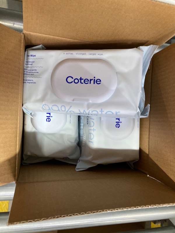 Photo 3 of Coterie Baby Diapers + Wipes Baby Kit, Size 1 (8-12 lbs) 198 Count + 4 Wipe Packs (224 Wipes) Made with Plant-Based Fibers, Hypoallergenic, Designed for Sensitive Skin, Clean Ingredients + 2 pack Size N diapers
