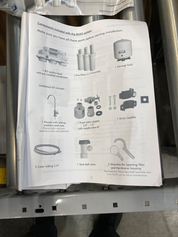 Photo 6 of ***MISSING PARTS*** Essence Premium Quality 5-Stage Under-Sink Reverse Osmosis Drinking Water Filter System