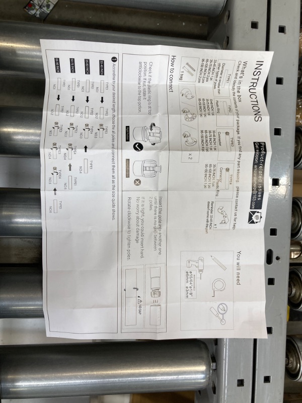 Photo 2 of ***MISSING PARTS*** Industrial Curtain Rods for Windows 28 to 48 Inches, Blackout Wrap Around Curtain Rod, for Indoor and Outdoor, 7/8 Inch Diameter, 33 to 45 Inches, Black 33-45 INCH