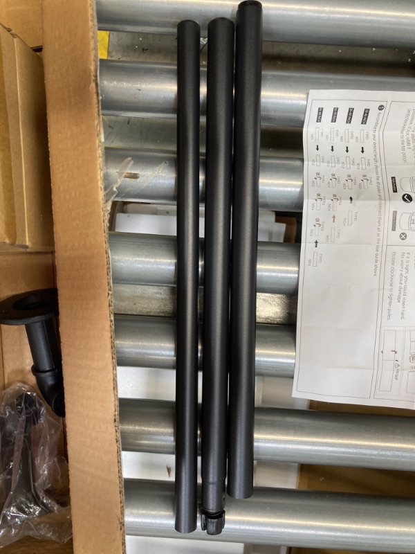 Photo 5 of ***MISSING PARTS*** Industrial Curtain Rods for Windows 28 to 48 Inches, Blackout Wrap Around Curtain Rod, for Indoor and Outdoor, 7/8 Inch Diameter, 33 to 45 Inches, Black 33-45 INCH