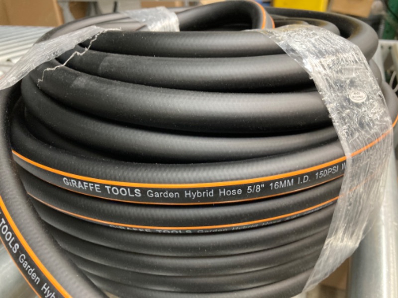 Photo 3 of Giraffe Tools Hybrid Garden Hose 100 ft, 5/8" Rubber Water Hose with Custom Length, Heavy Duty, No Kink, Flexible Gardening Hose with Male to Female Fittings for Garden & Yard 100FT