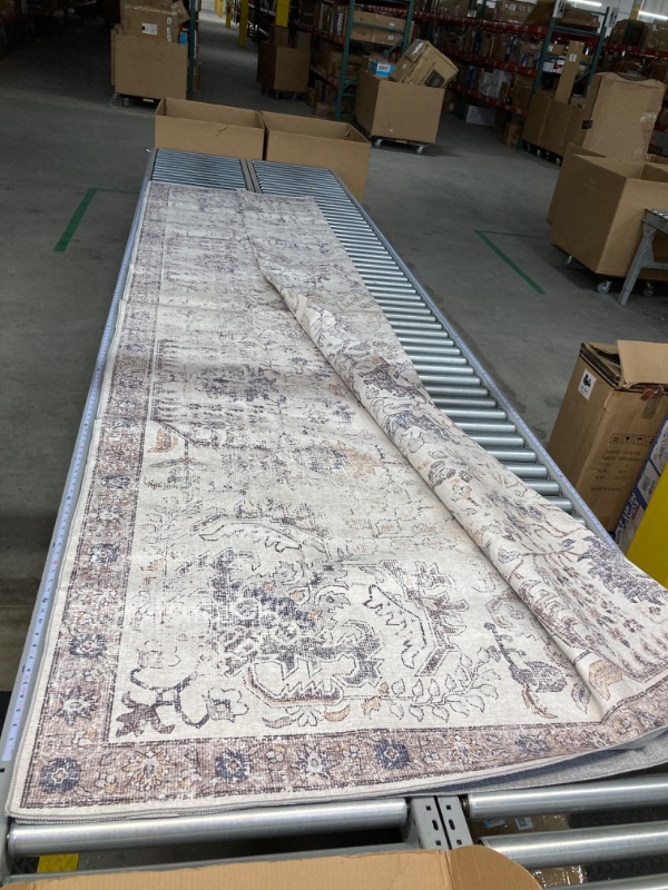 Photo 2 of ***SEE PHOTOS FOR PATTERN*** Jinchan Area Rug 9x12 Indoor Bedroom Rug Taupe Vintage Medallion Washable Living Room Carpet Retro Accent Throw Rug Distressed Rug for Office Dining Room