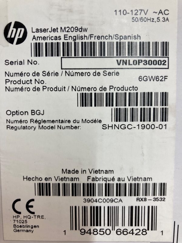 Photo 3 of HP Laserjet M209dw Wireless Black & White Printer, with Fast 2-Sided Printing (6GW62F) and Instant Ink $5 Prepaid Code Printer + Instant Ink