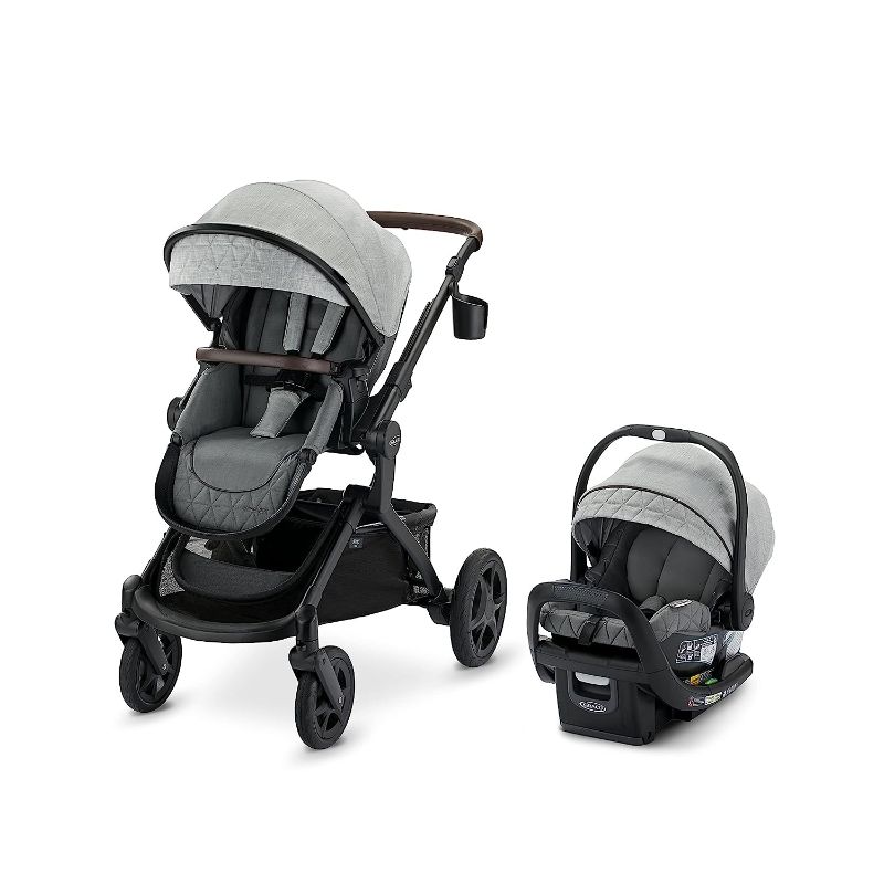 Photo 1 of Graco Modes Nest Travel System, Includes Baby Stroller with Height Adjustable Reversible Seat, Pram Mode, Lightweight Aluminum Frame and SnugRide 35 Lite Elite Infant Car Seat, Bayfield Nest Bayfield