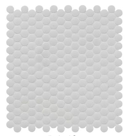 Photo 1 of MSI
Penny Round Bianco 12 in. x 13 in. x 6 mm Matte Porcelain Mesh-Mounted Mosaic Tile (14.4 sq. ft. / case)